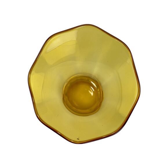 Vintage Amber Glass Swung Vase 9" Mid Century Modern Art Glass Home Decor - Picture 3 of 16